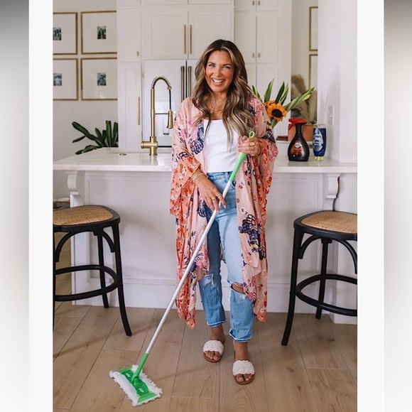 Moss Rose Women's Beach Cover up Swimsuit Kimono with Bohemian Floral Print - Picture 2 of 4